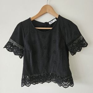 Eyelet and lace top